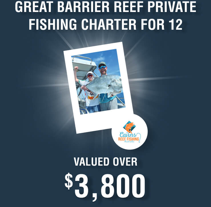 Great Barrier Reef private fishing charter for 12 values over $3,800 by Cairns Reef Fishing Australia